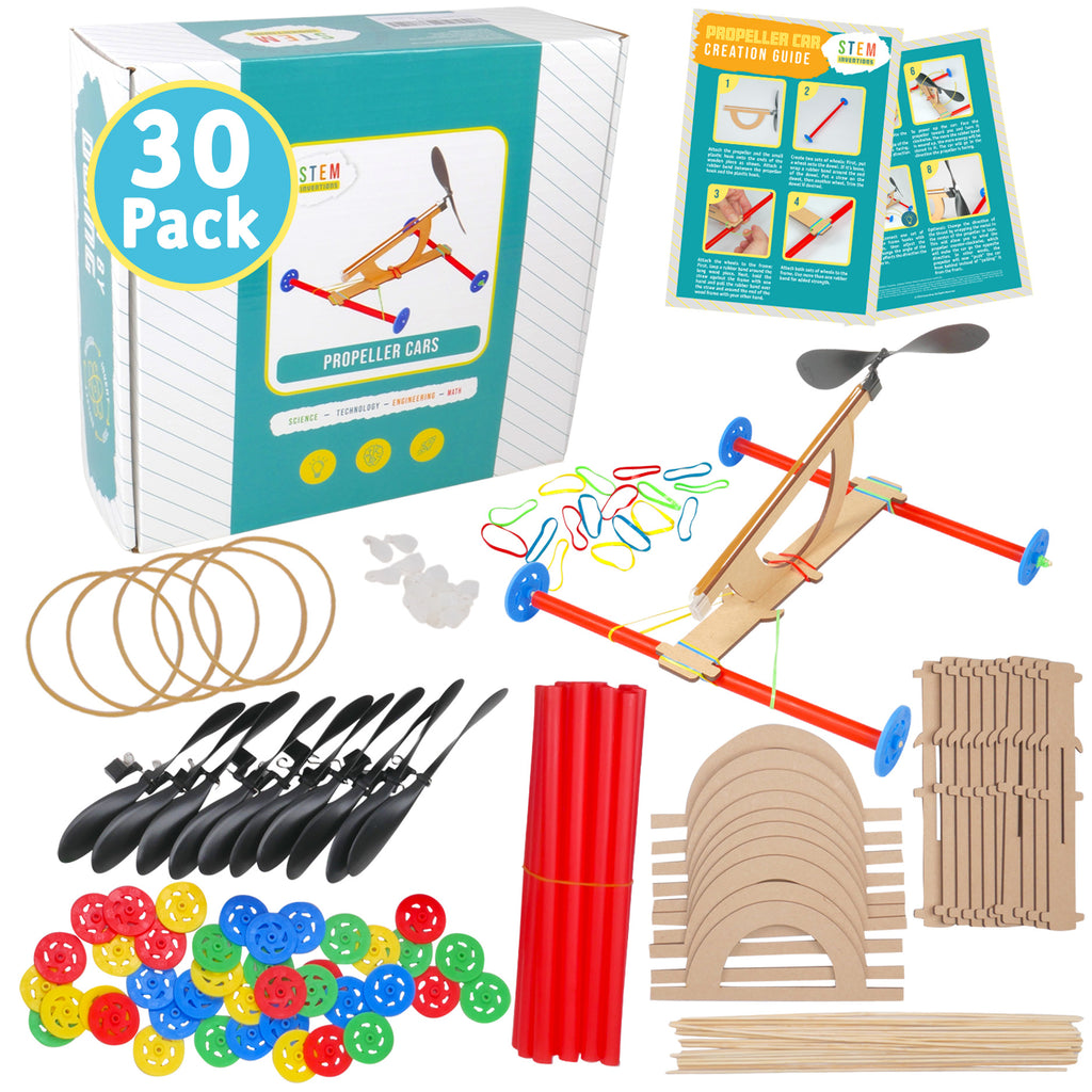 Rubber Band Propeller Car Kit (30 Pack) – DIY STEM Activity for Kids ...